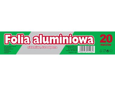 Zdjęcie: Folia aluminiowa niełamliwa żaroodporna 20 m GROSIK