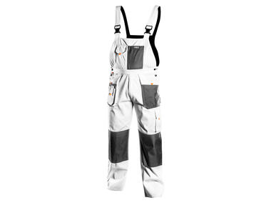 Zdjęcie: Spodnie robocze na szelkach, białe, HD, rozmiar L/52 NEO