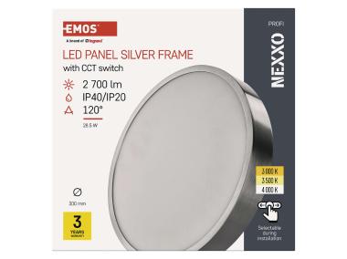 Zdjęcie: Panel LED natynkowy Nexxo, okrągły, srebrny, 28,5W, CCT EMOS