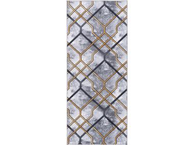 Zdjęcie: Chodnik Vision 80x200 cm geometria szaro-złota MULTI-DECOR