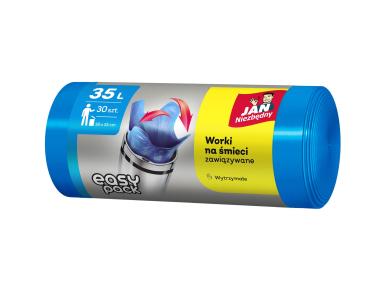 Zdjęcie: Worki na śmieci easy-pack zawiązywane niebieskie 35 L - 30 szt. JAN NIEZBĘDNY