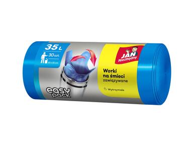 Zdjęcie: Worki na śmieci easy-pack zawiązywane niebieskie 35 L - 30 szt. JAN NIEZBĘDNY