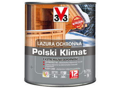 Zdjęcie: Lazura ochronna Polski Klimat Ekstremalna Odporność Biały alpejski 0,75 L V33