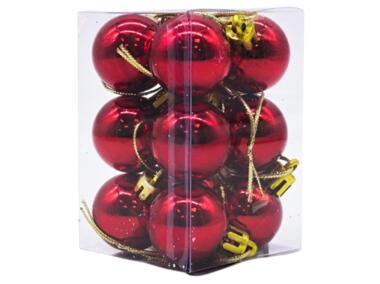 Zdjęcie: Bombki plastikowe 3 cm - 12 szt. czerwone TOP GIFTS