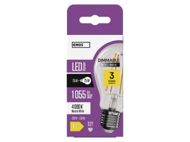 Zdjęcie: Żarówka LED Filament A60 E27 7,5 W (75 W) 1055 lm neutralna biel, ściemnialna EMOS