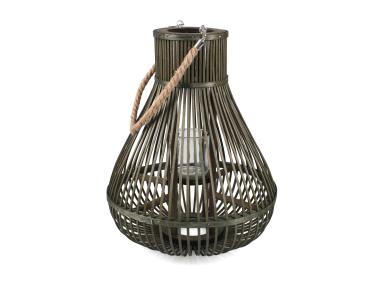 Zdjęcie: Lampion na nóżkach zielony 34x34x41/66 cm TIN TOURS