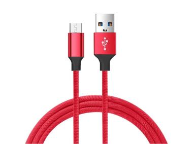 Zdjęcie: Kabel USB - micro USB czerwony 1,5 m VA0004 VAYOX