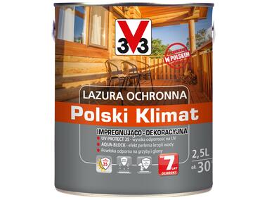 Zdjęcie: Lazura ochronna Polski Klimat Impregnująco-Dekoracyjna Drewno egzotyczne 2,5 L V33