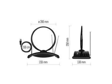 Zdjęcie: Antena pokojowa City Ring-C550, DVB-T2, DAB, FM, filtr LTE,4G,5G EMOS