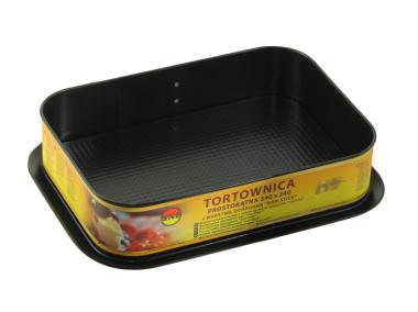 Zdjęcie: Tortownica czarna 34x24 cm prostokątna Non-Stick MONDEX