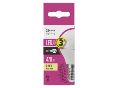 Zdjęcie: Żarówka LED Classic Mini Globe, E14, 5 W (40 W), 470 lm, ciepła biel EMOS