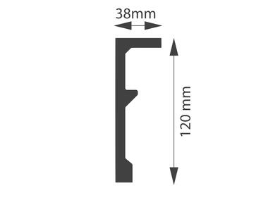 Zdjęcie: Listwa maskująca szynę karniszową z polimeru HD LK-2 biała, 3 metry 12x3,8 cm DMS