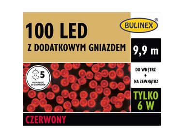 Zdjęcie: Lampki LED z dodatkowym gniazdem 9,9 m czerwony 100 lampek BULINEX