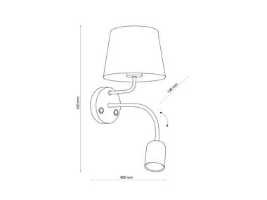 Zdjęcie: Kinkiet Maja black 2 PŁ E27 + GU10 2537 TK LIGHTING