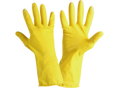 Zdjęcie: Rękawice lateks gospodarcze żółte,  8, CE, LAHTI PRO