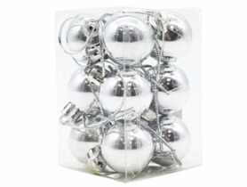 Bombki plastikowe 3 cm - 12 szt. srebrne TOP GIFTS