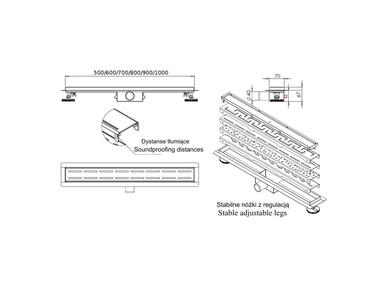 Zdjęcie: Odpływ liniowy Fala 900 mm HYDROLAND