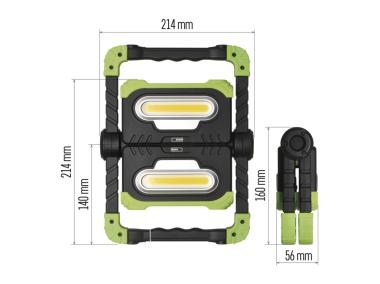 Zdjęcie: Naświetlacz LED 2xCob, 2000 lm powerbank 8000 mAh ładowalny EMOS