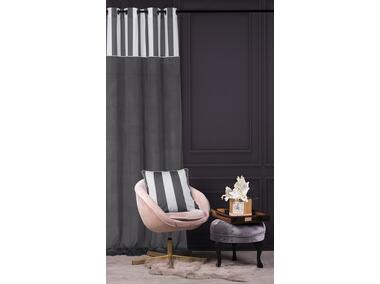 Zdjęcie: Zasłona welwetowa z drukowanym górnym pasem stripe chic szary 140x270 cm CHIC HOME