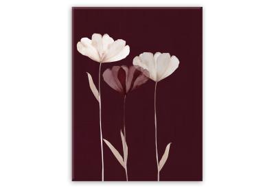 Zdjęcie: Obraz Glasspik Flowers 50x70 cm Gl303 Maroon Glam STYLER