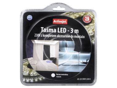 Zdjęcie: Taśma Led Aje-Led Stripe 230V-N 3 m barwa neutralna IP67 ACTIVEJET