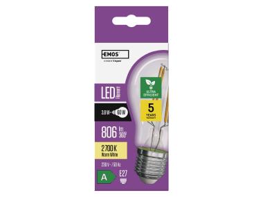 Zdjęcie: Żarówka LED Filament A60, E27, 3,8 W (60 W), 806 lm, ciepła biel EMOS