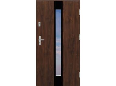 Zdjęcie: Drzwi zewnętrzne stalowo-drewniane Disting Ezio 13 Orzech 80 cm prawe KR CENTER
