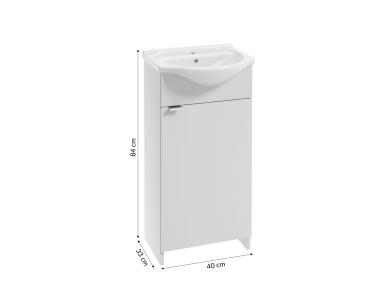 Zdjęcie: Zestaw łazienkowy Kredo szafka z umywalką biała 40 cm DEFTRANS