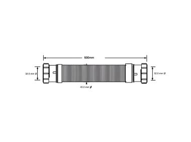 Zdjęcie: Złączka montażowa elastyczna L-500 mm z końcówkami 1.1/4x1.1/4 MCALPINE