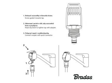 Zdjęcie: Przyłącze na kran o średnicy 13 - 15 mm z etykietą Black Line BRADAS