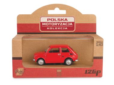 Zdjęcie: Model metalowy Prl Fiat 126P czerwony DAFFI