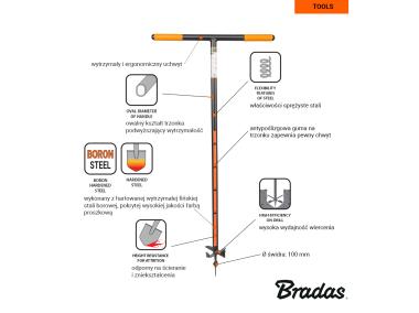 Zdjęcie: Świder z hartowaną głowicą ze stali borowej, średnica 10 cm BRADAS