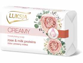 Mydło w kostce Creamy Rose&Milk prot 90 g LUKSJA