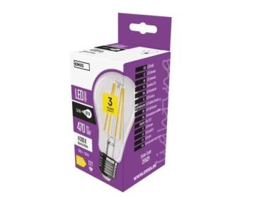 Zdjęcie: Żarówka LED Filament A60, E27, 3,4 W (40 W), 470 lm, neutralna biel EMOS