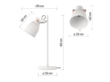 Zdjęcie: Lampa biurkowa E27 Julian 46 cm biała EMOS