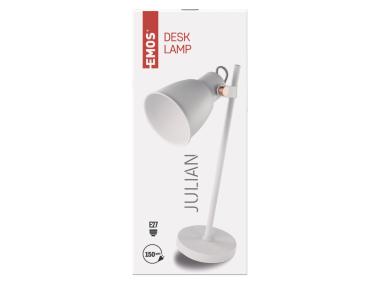 Zdjęcie: Lampa biurkowa E27 Julian 46 cm biała EMOS