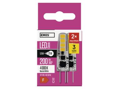 Zdjęcie: Żarówka LED Classic JC, G4, 1,9 W (21 W), 200 lm, neutralna biel 2PK EMOS