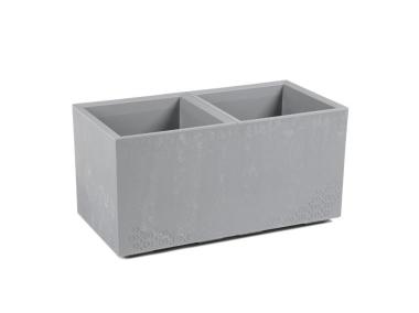 Zdjęcie: Donica Karo 80x40x40 cm beton recycled - szary beton LAMELA PLASTIC