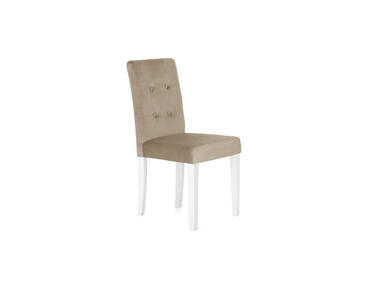 Zdjęcie: Krzesło tapicerowane Karo beżowe białe nogi TS INTERIOR