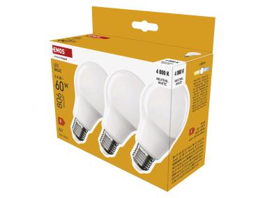 Zdjęcie: Żarówka LED Basic 9,4 W neutralna biała, 3 sztuki EMOS