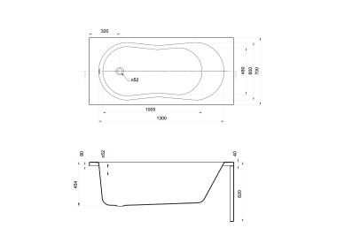 Zdjęcie: Wanna prostokątna Nike 150x70 cm CERSANIT