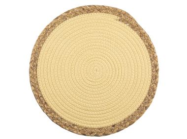 Zdjęcie: Mata okrągła z bawełnianego sznurka, średnica 38 cm żółta ALTOMDESIGN