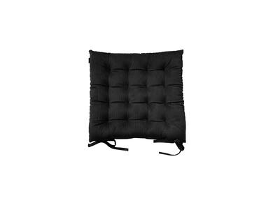 Zdjęcie: Poduszka na krzesło welwetowa sztruks casual chic czarny 43x43 cm CHIC HOME