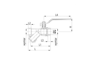 Zdjęcie: Zawór kulowy z filtrem skośnym 3/4" KFA