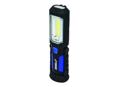 Zdjęcie: Latarka akumulatorowa 3 W COB Led + 1 W Led, zasilacz USB na 230V i 12V DEDRA