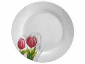 Talerz obiadowy Tulipan 23 cm róż DOMOTTI