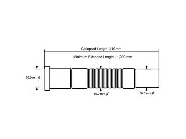 Zdjęcie: Złączka montażowa harmonijkowa L-1000 mm 2 x50 mm MCALPINE