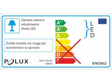 Zdjęcie: Lampa sufitowa LED Gavi 3x4.5W czarna POLUX