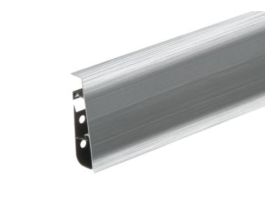 Zdjęcie: Listwa przypodłogowa PVC Hi Line Prestige 2,2x7,5 cm 2,50 m Aluminium szczotkowane Mat CEZAR