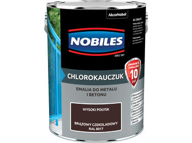 Zdjęcie: Farba emalia chlorokauczukowa 5 L brązowy czekoladowy NOBILES